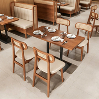 Table de salle à manger en bois, style vintage, élégante, pour bar, café, loisirs, avec chaises, canapé, meubles en cuir en solde