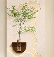 Mur végétal hydroponique moderne et éclairé par LED, avec fond en bois, pour la décoration du salon, de la salle à manger et de la cuisine