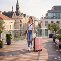 Ensemble de 4 valises rigides en ABS avec roulettes silencieuses en TPU, bagages légers à roulettes