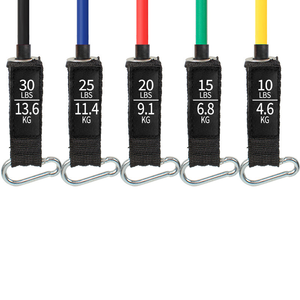 Kit de tubes de résistance en latex 11-en-1, vente en gros directe usine, conception à crochet, équipement d'entraînement physique, faible MOQ, OEM - Product Image 5