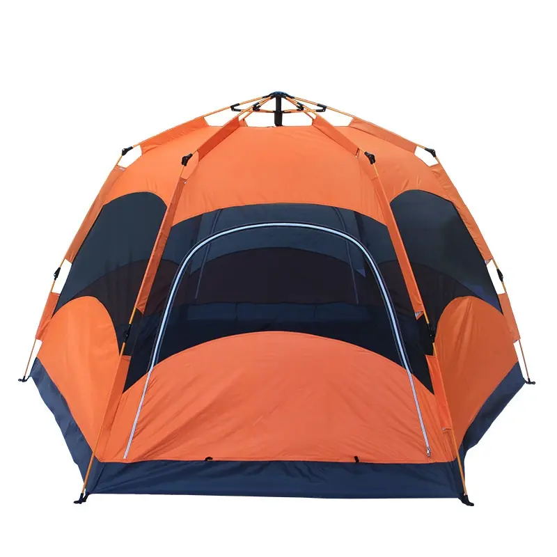 Outdoor park camping 6 to 8 people automatic hexagonal tent double tent