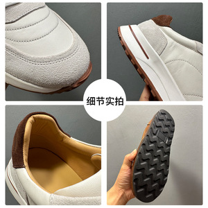 Zapatos Deportivos de Piel para Hombre QHCCID, Blancos, Acolchados, de Tacón Bajo, Estilo Casual para Caminar - Product Image 4