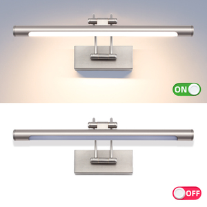Lámpara de pared moderna para baño con luz LED regulable y pantalla blanca. - Product Image 2