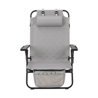 Chaise de plage confortable et légère personnalisée pliable réglable chaise longue de camping avec accoudoir
