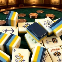 Nuevo Juego de Mahjong Americano de Lujo 2026 de 4 Capas de Acrílico con Patrón Náutico Rojo y Azul, Set de Regalo para Dos Jugadores