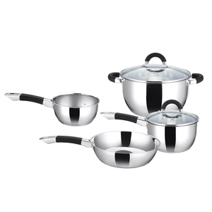 Ensemble de batterie de cuisine en acier inoxydable de 7 pièces, comprenant une poêle à frire - Product Image 1