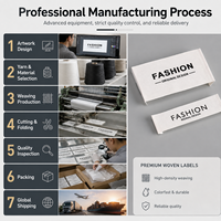 Étiquettes de vêtements personnalisées, étiquettes tissées pour vêtements avec logo, instructions d'entretien et composition des matériaux