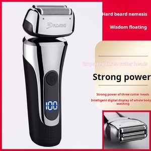 Caliente de cuerpo completo lavable <span class=keywords><strong>ZAO</strong></span> mini-shave Afeitadora eléctrica portátil multifuncional reciprocante digital USB recargable maquinilla de afeitar - Product Image 3