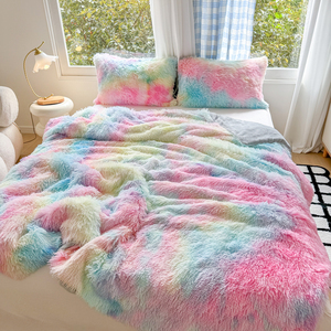 Jeté <span class=keywords><strong>de</strong></span> luxe en peluche moelleuse arc-en-ciel tie-dye 100% polyester, jeté chaud et doux pour <span class=keywords><strong>toutes</strong></span> <span class=keywords><strong>les</strong></span> saisons, durable pour la maison, l'hôtel, le salon - Product Image 5