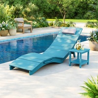 Chaise longue pliante pour piscine en HIPS, anti-flottante, transat d'extérieur robuste, mobilier de patio pour hôtel, plage et terrasse ensoleillée