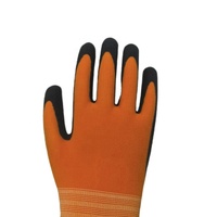 Usine en gros 15G Orange/noir Nylon et Spandex doublure NBR Sandy Palm Coating gants pour industriel
