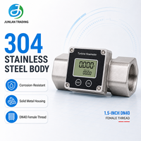 Débitmètre numérique à turbine en acier inoxydable DN20-DN80, filetage femelle, écran LCD, 8-1666 L/min