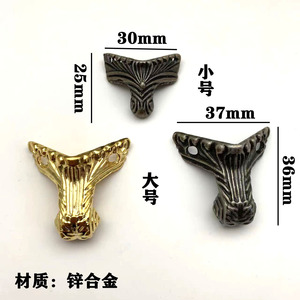 Antique Style <b>Corner</b> Hardware Zinc Alloy 30mm 37mm 25mm 36mm For Furniture Wooden Boxes Gift Boxes Durable - Product Image 1