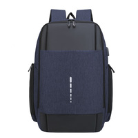 Sac à dos intelligent USB pour ordinateur portable pour hommes, sac de voyage pour ordinateur portable d'affaires Oxford étanche, accessoire de travail et d'étude