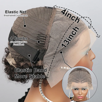 Perrque Brésilienne Remy Cheveux Humains Lisse Naturelle Dentelle Frontale Tressée Afro Kinky Bouclée Onde Bob 13x4