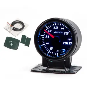 ADDCO AUTO 2" 52mm 7 Color LED Smoke Face Voltmeter Volt Gauger With Sensor Car meter Gauge AD-GA52VOLT