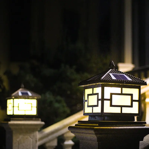 Fábrica Led Solar al aire libre columna faros moderno Simple Villa jardín poste luz puerta balcón decoración Pilar luces - Product Image 5