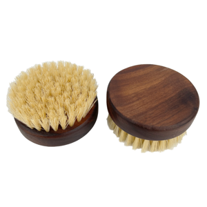 Brosse à barbe Maclura 100% naturelle en bois de noyer pour hommes, avec poils de sanglier, style rond, pour le soin du visage et de la barbe - Product Image 1