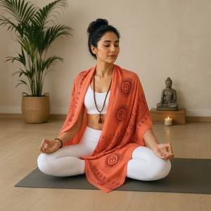 Châle en coton doux style bohème, imprimé numérique, léger, pour yoga et méditation, écharpe ethnique respirante pour femme, été et automne - Product Image 1