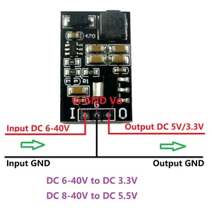 2 IN 1 5W DC-DC Buck Converter & LDOตัวควบคุมDC 6-40Vถึง5V 3.3V Step-Downโมดูลเปลี่ยนL7805 AMS1117