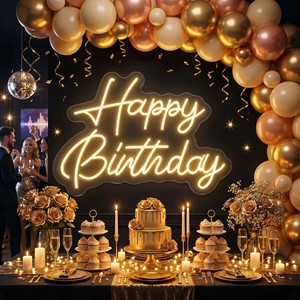 Enseigne néon LED ZHILIN Joyeux Anniversaire en acrylique, logo néon personnalisable pour fêtes d'anniversaire et utilisation en extérieur, IP65 avec CE RoHS - Product Image 3