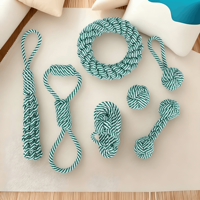 Jouets à mâcher pour animaux de compagnie en coton, faits à la main, tressés, verts et blancs, durables, lavables, pour la dentition des chiots, le nettoyage dentaire et les jeux interactifs de la corde.