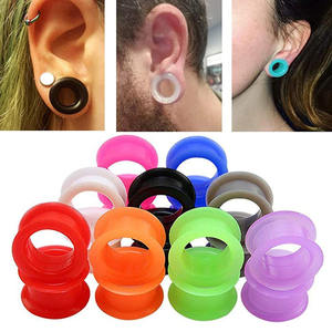 Kit de bouchons d'oreilles en Silicone pour femmes, boucles auriculaires élastiques et colorées à Double évasées, étirement des oreilles - Product Image 1