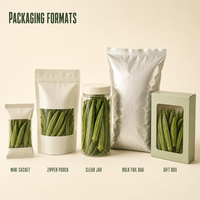 Keripik Okra Hijau Grosir, Camilan Sayuran Renyah, OEM, Label Pribadi, Pabrik, Supplier Ekspor, Siap Jual Grosir