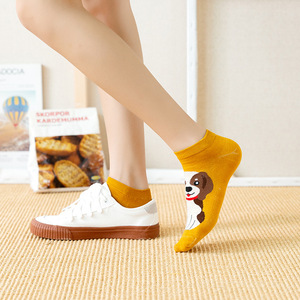Socquettes courtes en coton pour femmes, <span class=keywords><strong>chaussettes</strong></span> décontractées à motifs d'animaux, chats, chiens, dessins personnalisés, été - Product Image 5