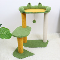 Lit pour chat en polaire Teddy taille King, structure d'escalade pour chat, maison pour chat multi-niveaux tout-en-un, design combiné triangulaire (simplicité)