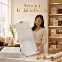 Boîte-cadeau en carton blanc de luxe Logo personnalisé Couvercle de fermeture magnétique pliant pour chaussettes et fourrure avec stratification mate de gaufrage