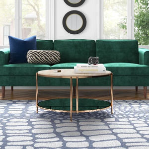 <b>White</b> Faux Marble Decorative Side Table with Gold Metal Frame and Mirrored Bottom Shelf Unique Touch for Apartment Organization - Product Image 3