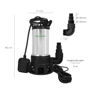 Pompa Sommergibile 1.300 Watt. 25.000 Litri/Ora Acciaio Inossidabile Acqua sporca. - Product Image 2