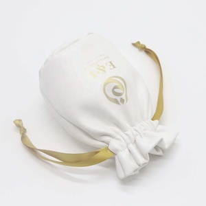 Pochette en cuir PU à fond rond sérigraphiée avec cordon de serrage pour emballage de bougies, de cadeaux et de balles de golf - Product Image 2