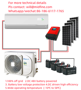 เครื่องปรับอากาศพลังงานแสงอาทิตย์ระบบ18000 12000 ACDC แบบ24000 BTU เครื่องปรับอากาศพลังงานแสงอาทิตย์แบบแยกได้ DGA2-ACDCBLW-12K/18K/24K - Product Image 3