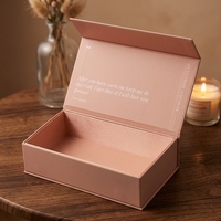 Boîte cadeau personnalisée rose pour la Saint-Valentin, emballage de luxe avec logo imprimé pour colliers, boucles d'oreilles, montres, en carton magnétique