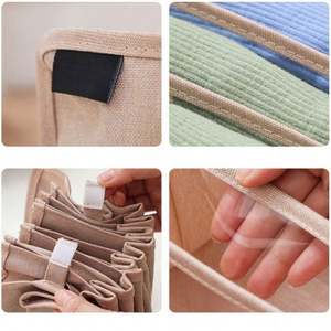 Hot Wholesale Foldable <b>Fabric</b> File Organizer Divider PC Home Storage Box/Caja De Almacenaje with Functional Rectangle Shape - Product Image 4