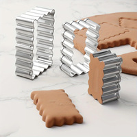 Lot de 3 moules à biscuits et chocolat en forme de dessin animé, rectangulaires, à motif gaufré ondulé, pour gaufres, pains vapeur et biscuits imprimés
