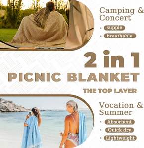 Boho <b>Picnic</b> <b>Blanket</b> Waterproof Woven Outdoor Mat Giant Beach Towel for Music Festivals Travel Camping Yoga - Product Image 3