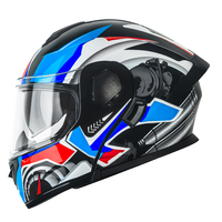 Casque de moto modulable à visière relevable, professionnel, ABS, double visière, certifié DOT, casque intégral
