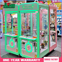 JiSun Machine de jeu d'arcade à grue en métal et acrylique entièrement transparente, personnalisable, 1 joueur, garantie 12 mois, accepte les pièces de monnaie