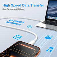 Câble de charge USB-C vers USB-C compatible avec les chargeurs Apple iPhone 17/16/15, charge rapide, adapté aux iPhone 17/16 Pro