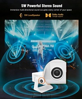 Proyector Inteligente Mini Portátil con Enfoque Automático, Sistema Android 14, 2+16G, Decodificación 8K 24FPS, Video FHD 1080P, Altavoces Duales