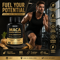Capsules Bioby OEM ultra concentrées de Maca et de Panax Ginseng avec Tribulus et Ashwagandha pour la performance, l'endurance et la concentration