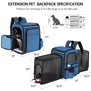 Small Portable Pet Carrier <b>Backpack</b> Oxford Zipper Airline Approved Expandable <b>Foldable</b> Animal Print Plastic Outdoor Pet Travel - Product Image 3