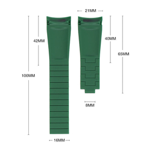Correa de Reloj de TPU con Extremos Curvos y Cierre Desplegable para Rolex <span class=keywords><strong>Submariner</strong></span> 21mm, Correa de Silicona para Hombre y Mujer - Product Image 6