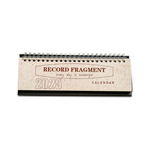 2025 Promotional Simple Paperboard Spiral Binding Ring Desk Calendar Desktop Stand to Do List Agenda Planner