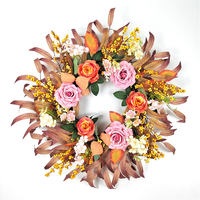 Guirlande de roses artificielles de printemps, écologique et durable, décoration florale à suspendre à la porte pour mariage, remise de diplôme, fête des mères