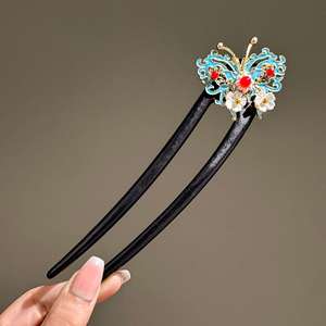 Elegante Horquilla de Madera Estilo Chino para Cheongsam, Adorno para el Cabello con Borla en Forma de U, Pinza Vintage para el Cabello Hanfu, Joyería para el Cabello - Product Image 6