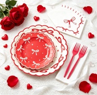 Ensemble de vaisselle jetable en papier, fourchettes et serviettes - Fournitures pour fêtes d'anniversaire pour filles et femmes